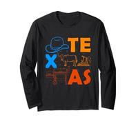Texas Lover Hombres BBQ Texas Souvenir Cowboy Texas Manga Larga