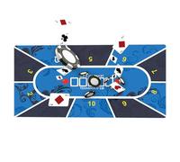 Texas Poker Matte Poker Tischmatte Poker, 10 Jugadores Texas Hold'em Gummimatte rutschfeste SpielLayout Matte, TischHoldem Matte für Home Entertainment, Brettspielräume, 100 X 50 X 0.2 cm