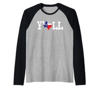 Texas Y'ALL Vintage Country Western para Texas Camiseta Manga Raglan