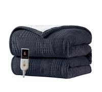 Texciting Manta Eléctrica 130x180cm-Manta Electrica Grande 9 Niveles de Calor - Apagado Automático 10h Lavable en Lavadora (Negro)