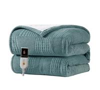 Texciting Manta Eléctrica 130x180cm-Manta Electrica Grande 9 Niveles de Calor - Apagado Automático 10h Lavable en Lavadora (Verde)