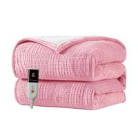 Texciting Manta Eléctrica 150x200cm-Manta Electrica Grande 9 Niveles de Calor - Apagado Automático 10h Lavable en Lavadora (Rosa)
