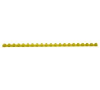 Texet 78247J - Peine de encuadernación de plástico (30 hojas, 6 mm, 21 anillas, lote de 100 unidades), color amarillo