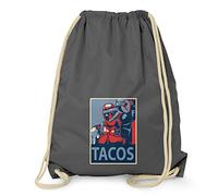 Texlab Tacos 4 Vida Bolsa de Gimnasio, Unisex Adulto, Gris, 38 cm x 42 cm