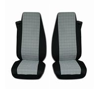 TEXMAR Diseñadas para adaptarse a Volvo FH12, FH16 FH3, fundas de asiento de camioneta de tela negra y gris, 2 piezas