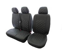 Texmar Diseñado para adaptarse a Mercedes Vito Cargo Van 2004 - 2015 fundas de asiento de cuero ecológico negro 2+1 (1 individual 1 doble)