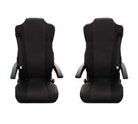 Texmar Fundas de asiento a medida de tela para camión, color negro, 2 piezas diseñadas para adaptarse a Mercedes Actros Giga Space MP4