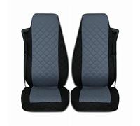 TEXMAR Fundas de asiento de camión diseñadas para Mercedes Benz Actros Mega Space MP3 2000-2014, color negro y gris, 2 piezas