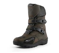 Texpeed Botas Moto Hombre Cuero - Vintage Pirates 100% Botas De Moto Impermeables De Corte Corto Homologadas Por La CE - Marrón - EU 45