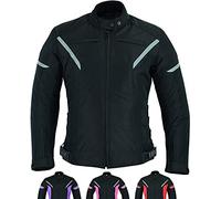 Texpeed Chaqueta de moto para mujer con protectores - Abrigo impermeable para mujer en tejido Cordura con armadura de moto (EN 1621-1) Negro - XS