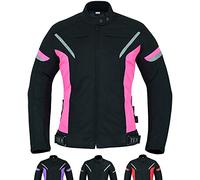 Texpeed Chaqueta de moto para mujer con protectores - Abrigo impermeable para mujer en tejido Cordura con armadura de moto (EN 1621-1) Rosa - M