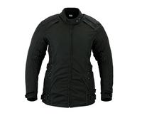 Texpeed Chaqueta de moto para mujer impermeable con protectores en tejido Cordura con armadura de moto CE (EN 1621-1) Negro - M