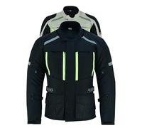 Texpeed Chaqueta moto hombre 4 estaciones con protecciones - Impermeable de motociclista con armadura CE (EN 1621-1) - Verano/invierno Negro - 3XL