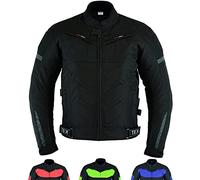 Texpeed Chaqueta moto hombre 4 estaciones con protecciones - Impermeable de motociclista con armadura CE (EN 1621-1) - Verano/invierno Negro - L