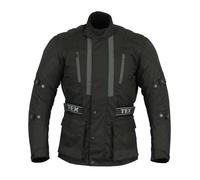 Texpeed Chaqueta moto hombre invierno 3/4 protecciones - Motociclista impermeable para hombre Cordura con armadura CE Negro (EN 1621-1) 4XL