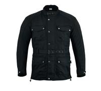 Texpeed Chaqueta moto hombre invierno 3/4 protecciones - Motociclista impermeable para hombre Cordura encerada con armadura CE Negro (EN 1621-1) XXL