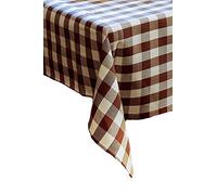 texpot 12 servilletas de 30 x 30 cm con 2 cm de cuadros de 100% algodón, lavable a 90 grados, color marrón y blanco