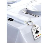 texpot 12 servilletas de damasco, 40 x 40 cm, color blanco, con borde de atlas, lavable a 95 °C, 100% algodón