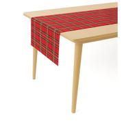 texpot Camino de mesa de 30 x 140 cm, tartán rojo a cuadros, 100% poliéster, diseño navideño