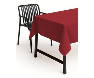 texpot Fácil, Mantel 90 x 90 cm Aspecto de Lino manchas - dobladillo. Mantel cuadrado, poliéster, Rot / Red, 90 x 90 cm