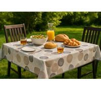 texpot Hule, 160 x 220 cm, ovalado, con espirales, lavable, con dobladillo, poliéster, mantel de jardín