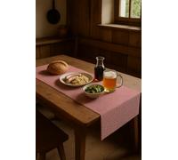 texpot Landhaus Camino de mesa de 40 x 220 cm, cuadros de 5 mm, 100% algodón, color rojo y blanco