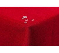 texpot Mantel para Mesa de jardín, Efecto Loto, Aspecto de Lino, 130 x 160 cm, Rectangular, Color Rojo Burdeos, Dobladillo Recto