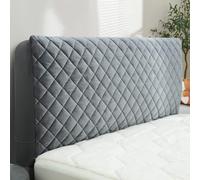 TEXSTEAD Juego de fundas de cabecero de cama y fundas de cama de terciopelo, diseño todo en uno, funda protectora elástica y acolchada contra el polvo como cubierta decorativa para cabeceros