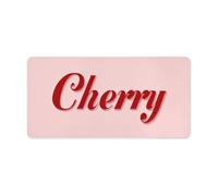 Text Cherry on Pink - Alfombrilla de escritorio para computadora portátil de 60 x 30 cm, alfombrilla antideslizante para teclado y juegos, borde cosido para trabajo, juegos, oficina, hogar