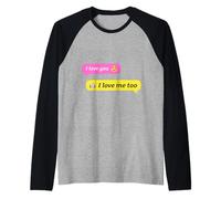 Text Conversation Funny Messages I Love You Robot Lover Camiseta Manga Raglan