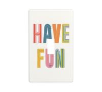 Text Have Fun - Cubierta decorativa para interruptor de luz minimalista con letras arcoíris pastel, 1 banda, para cocina, granja, dormitorio, baño, decoración artística