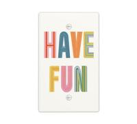 Text Have Fun - Placa de pared decorativa para interruptor de luz, diseño de arcoíris pastel, 1 banda, para cocina, baño, 11,4 x 7 cm