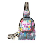 Text Love Lives Here - Bolso bandolera impermeable para viajes, texto Love Lives Here, Texto Love Lives Here