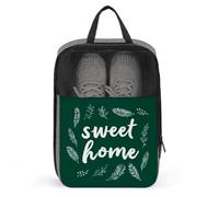 Text Sweet Home - Bolsa para zapatos de golf, color blanco sobre verde, para viajes, uso diario, antipolvo
