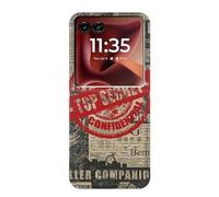 Text Top Secret Art Vintage Caso Del Tirón Funda Carcasa Case para Motorola Razr 60 Ultra, Razr Ultra 2025