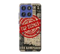 Text Top Secret Art Vintage Funda Carcasa Case para Motorola Moto G Stylus 5G (2025), Edge 60 Stylus
