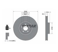 TEXTAR 2X Disco De Freno Delante Ø356 Mm Ventilado Para Audi A6 Allroad 4GH 4GJ