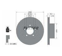 TEXTAR 2x Disco de Freno Delantero Ø302 MM con Ventilación Interior para BMW 5er
