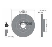TEXTAR 2x Disco de Freno Delantero Ø360mm con Ventilación Interior para País