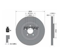 TEXTAR 2X Disco De Freno Trasero Ø330 Mm Ventilado Para Audi A4 Avant 8W5 B9