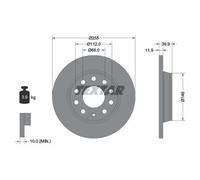 TEXTAR 2x Disco Freno Trasero Ø255 MM Completo para Audi A4 8E2 B6 2.0 1.8T 8EC
