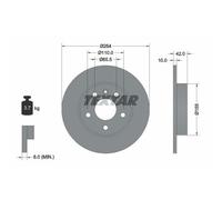 TEXTAR 2x Disco Freno Trasero Ø264 MM Completo para Opel Meriva Astra H L48 1.4