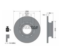 TEXTAR 2x Disco Freno Trasero Ø288 MM Completo para Ford Transit Caja Fy Fz 2.0