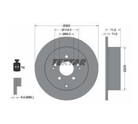 TEXTAR 2x Disco Freno Trasero Ø302 MM Completo para Hyundai Santa Fe II CM 2.2