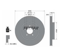 TEXTAR 2x Discos de Freno Delanteros Ø345 MM Ventilado Recubierto para Chrysler