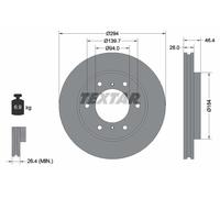 TEXTAR 2x Discos de Freno Delanteros Ventilado Recubierto para Mitsubishi L 200