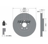 TEXTAR 2x Discos de Freno Delanteros Ventilado Recubierto para Opel Astra K B16