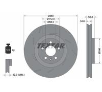 TEXTAR 2x Discos de Freno Delanteros Ventilado Recubierto para Porsche Macan