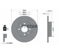 TEXTAR 2x Discos de Freno Traseros Completo Recubierto para Fiat 500 595 695 312