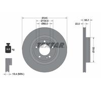TEXTAR 2x Discos Freno Trasero Ventilado Recubierto para Mercedes Clase G W463
